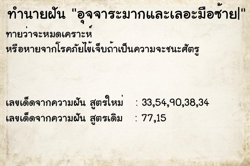 ทำนายฝันทำนายฝันอุจจาระมากและเลอะมือซ้าย|